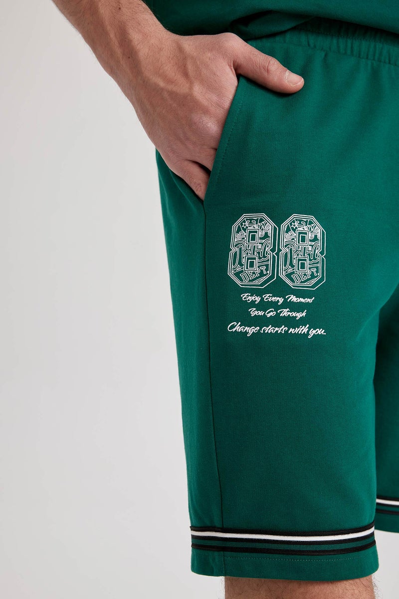 DeFacto Green Man Regular Fit Sweatshirt Fabric Shorts Casual - Image 5